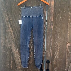 FP Movement by Free People Washed Navy Blue High-Waist Leggings